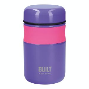 Purple & pink insulated hot food container