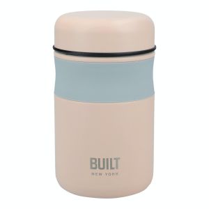 Eco-friendly pink food canister for lunch time meals on the go