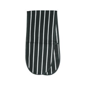 Dexam Butchers Stripe Double Oven Glove - Slate Grey