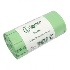 50L fully compostable bin liners in a roll of 25