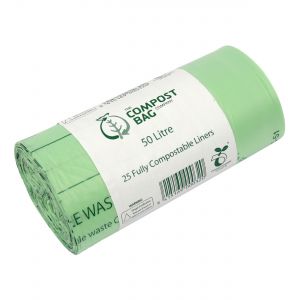 50L fully compostable bin liners in a roll of 25