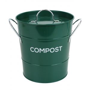 Caddy Company Metal Kitchen Compost Caddy in Dark Green - Main