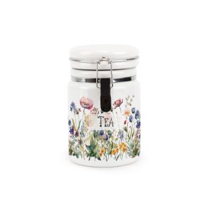 Purely Home Wildflower Ceramic Clip-Lid Storage Canister