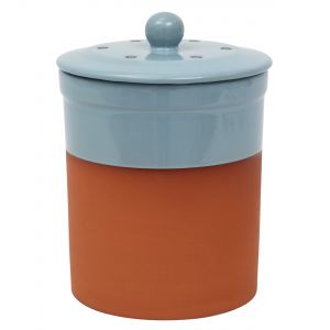 Chetnole Terracotta Compost Caddy - Pale Blue