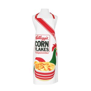 white cornflakes cereal design cotton apron