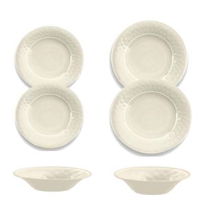 Crackle Cream Melamine Dinnerware Set