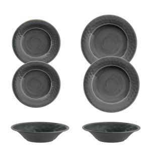 Crackle Grey Melamine Dinnerware Set