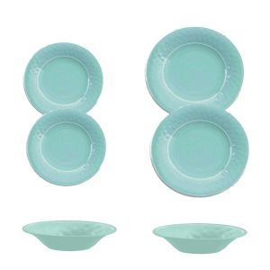 Crackle Turquoise Melamine Dinnerware Set