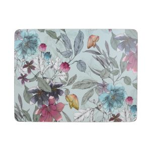 pack of six green floral & butterfly design cork placemats which are heat resistant