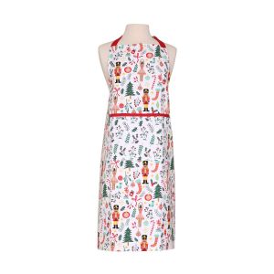 Recycled cotton adult size Christmas apron with a nutcracker and sugar plum fairy inspired design