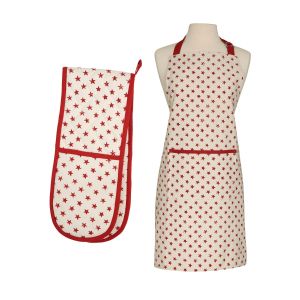 Dexam Star Apron & Double Oven Glove Set