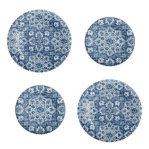 Atlantic Blue Melamine Dinner & Side Plate Set