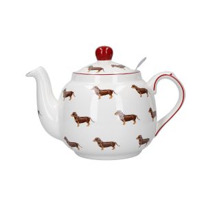 Spotted dog print teapot with line detail and loose leaf capabilities