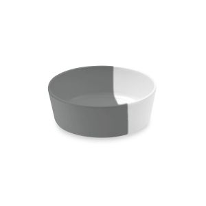 grey and white melamine plastic pet food bowl