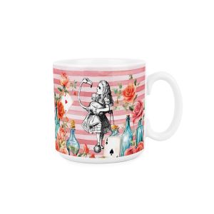 Purely Home Alice's Adventures Flamingos & Roses Ceramic Mug