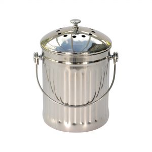 Polished Stainless Steel Compost Caddy