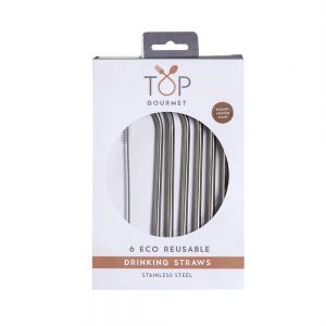 Top Gourmet Eco Drinking Straws & Brush 