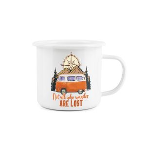 Purely Home Not All Who Wander Are Lost Enamel Mug