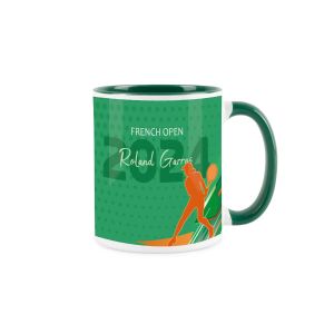 a green ceramic mug for the French Open tennis tournament