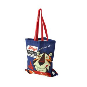 bright blue vintage frosties tiger tote bag