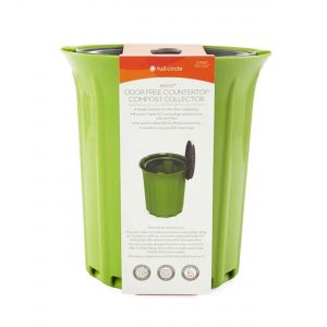 ROUND: Odour-Free Countertop Compost Bin - Green & Grey