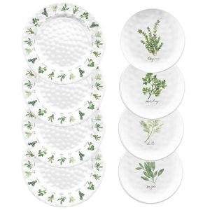 Garden Herbs Dinner & Side Plate Set