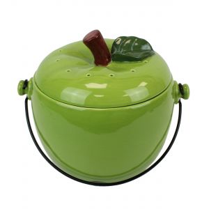 Green Apple Ceramic Compost Caddy 