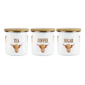 Purely Home Kitchen Highland Cow Storage Canisters