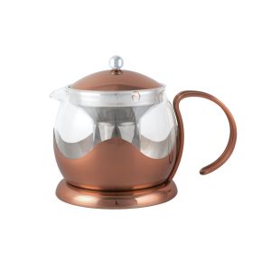 large four cup copper glass teapot