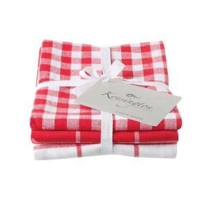 Eddingtons Kensington Check Tea Towels Set of 3 - Red