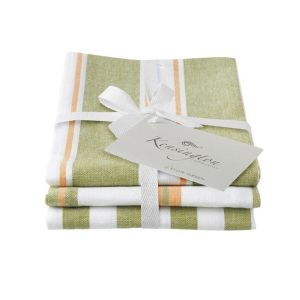 Eddingtons Kensington Stripe Tea Towels Set of 3 - Green