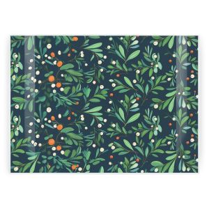Large textured glass mistletoe chopping board