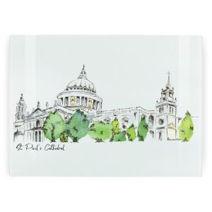 tempered textured glass chopping board with hare print