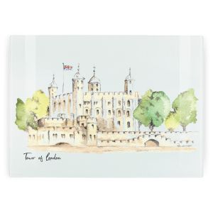 tempered textured glass chopping board with hare print