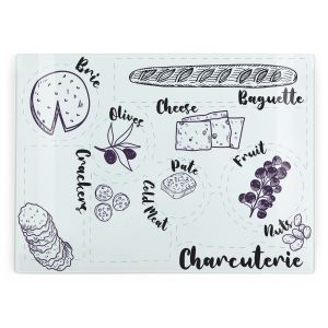 Purely Home Large Rectangular Glass Chopping Board - Charcuterie Board