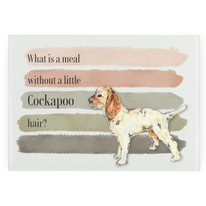 Purely Home Large Rectangular Glass Chopping Board - Cockapoo