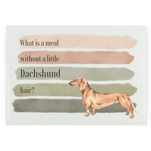 Purely Home Large Rectangular Glass Chopping Board - Dachshund