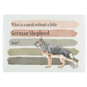 Purely Home Large Rectangular Glass Chopping Board - German Shepherd