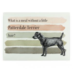 Purely Home Large Rectangular Glass Chopping Board - Patterdale Terrier