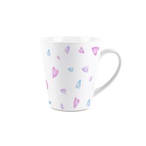 Purely Home Blue & Pink Hearts Small Latte Mug