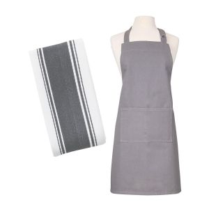 Dexam Love Colour Apron & Tea Towel Set - Slate Grey