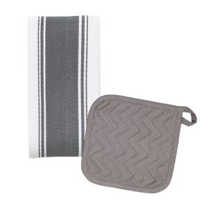 Dexam Love Colour Pot Grab & Tea Towel Set - Slate Grey