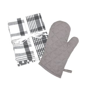 Dexam Love Colour 3 x XL Tea Towels & Gauntlet Set - Slate Grey