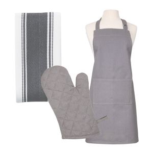 Dexam Love Colour Apron, Tea Towel & Gauntlet Set - Slate Grey