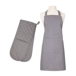 Dexam Love Colour Apron & Double Oven Glove Set - Slate Grey