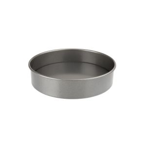small shallow sandwich baking tin with loose base and non stick coating