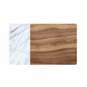 Carrara Marble & Acacia Wood Pet Placemat