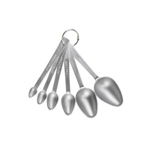 MasterClass Set of 6 Stainless Steel Oval Measuring Spoons