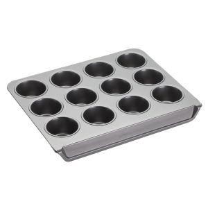masterclass non stick metal muffin tin with 12 deep holes
