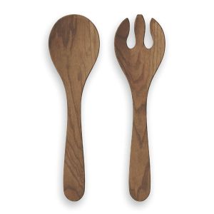 wood effect melamine salad servers